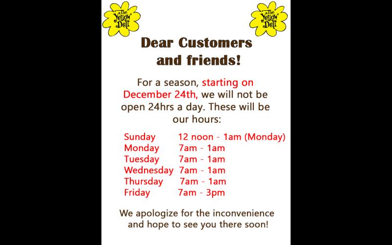 Our Hours