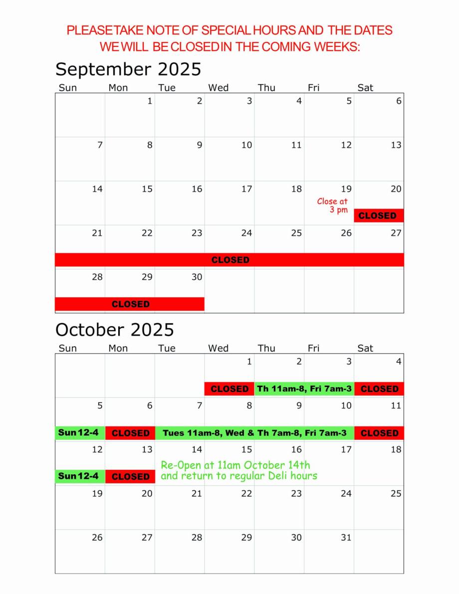 2025 Fall Festivals Notice